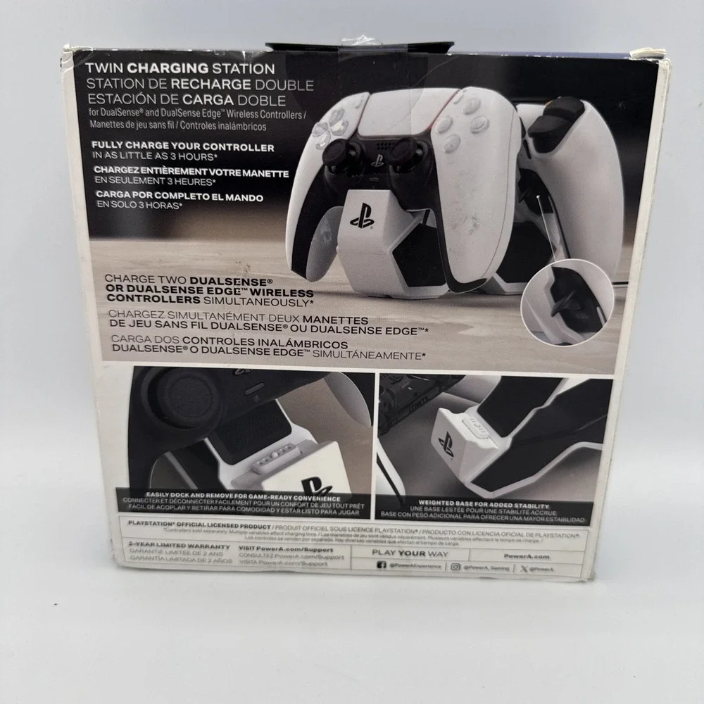 PowerA - Twin Charging Station for DualSense Wireless Controllers - PS5 White
